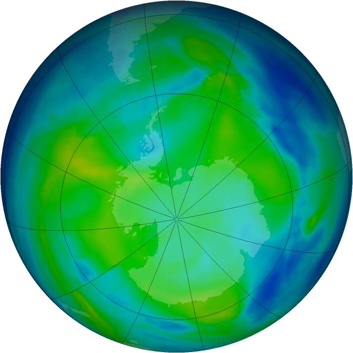 Antarctic ozone map for 22 May 2006